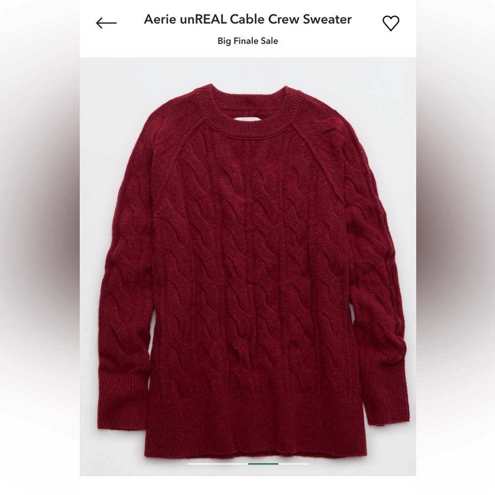 Aerie unREAL Cable Crew Sweater